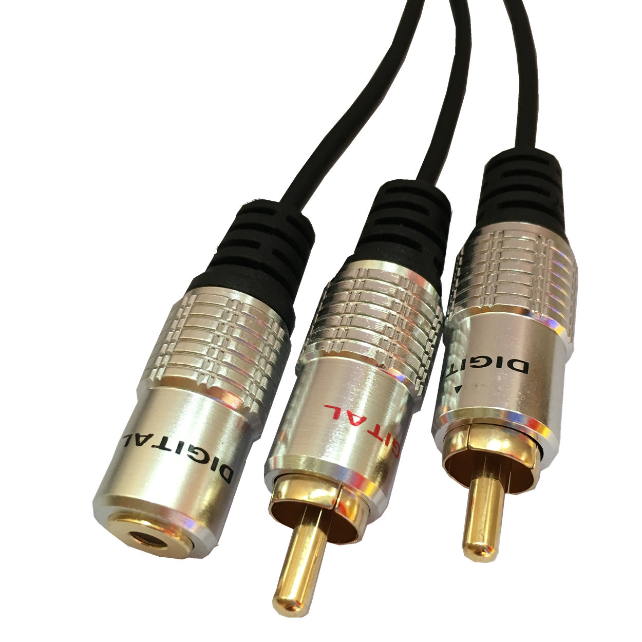 镀金电脑转接机箱音频线,莲花线,dc3.5 f/2*rca m cable