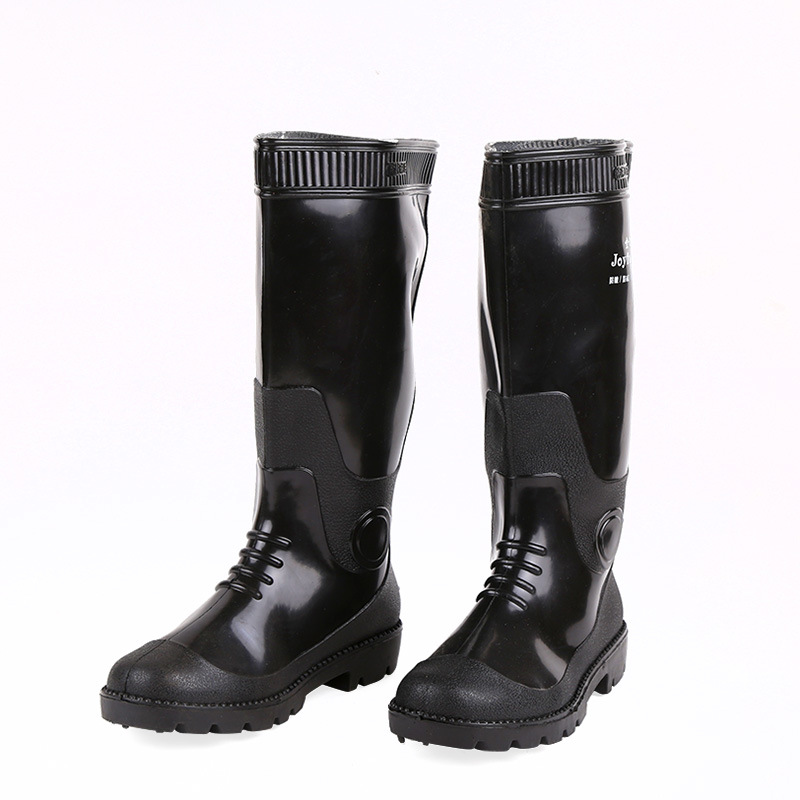 【厂价直销】工矿耐磨时尚雨靴 橡塑pvc雨水靴 男高筒单色劳保靴