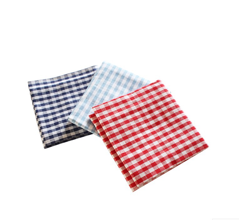 布艺简约格子棉麻餐垫 布艺餐巾 摆拍餐布 布艺杯垫