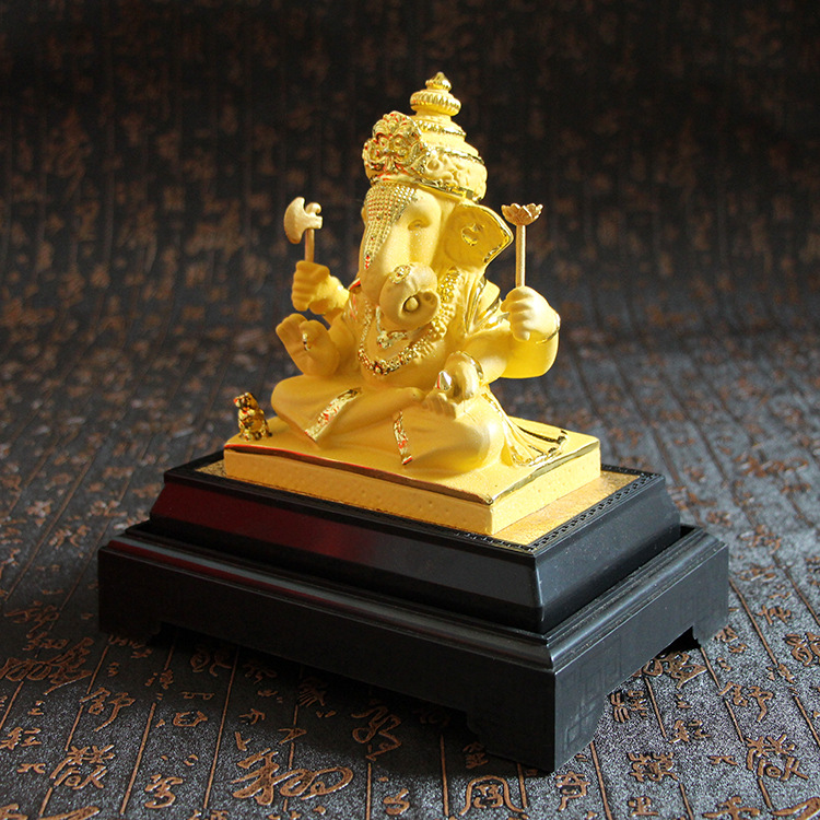 厂家直销 绒沙金四臂神像 四臂象神工艺品礼品 印度泰国佛像摆件