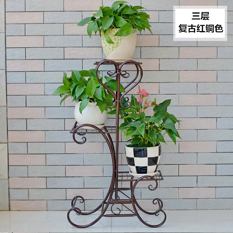 欧式铁艺花架 时尚家用客厅阳台多功能铁艺花盆架婚庆用品摆件