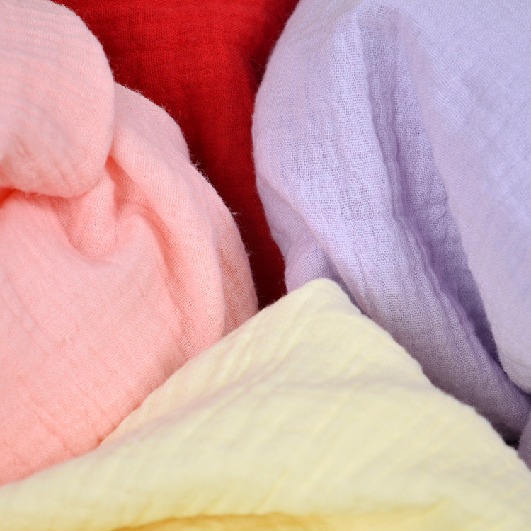 双层纱布 双层绉布 棉麻褶皱肌理面料 宝宝布料 文艺复古睡衣面料