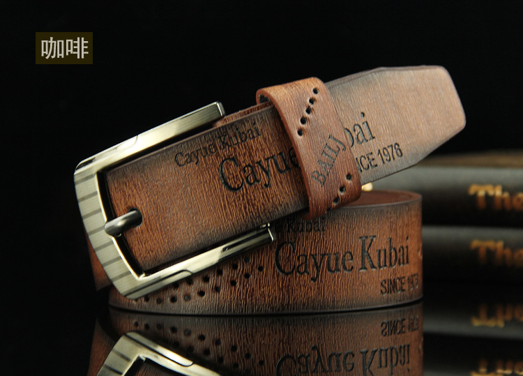 Pin Buckle Belt Men's Belt Casual Fashion Antique Pant Belt Retro Hollow Online Best-Selling Product Factory Wholesale