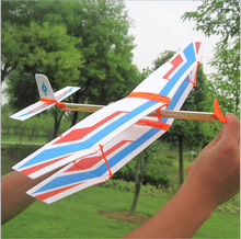 航模拼装橡皮筋飞机 模型玩具天驰橡筋动力双翼机 模型批发觅咖
