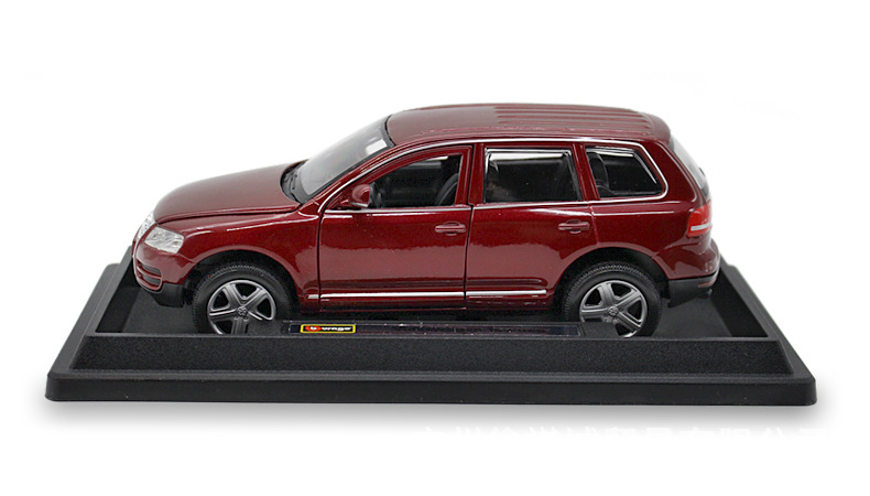 原厂仿真布拉格 比美高 1:24 大众途锐vw 合金仿真汽车模型酒红