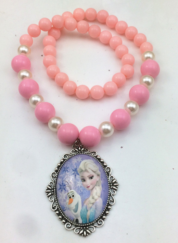 2016儿童卡通新款饰品frozen迪士尼冰雪奇缘项链艾莎女王