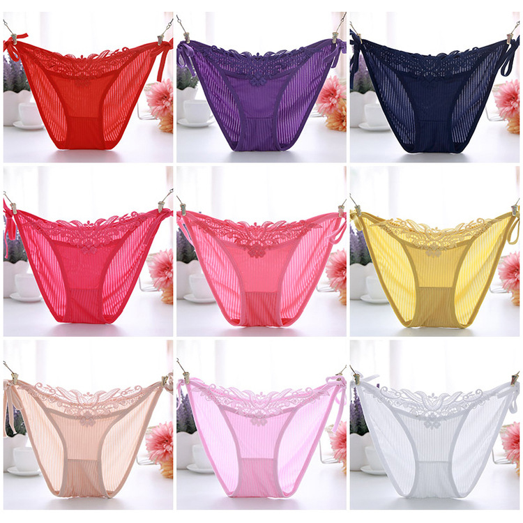 性感女士内裤系带夏季低腰无痕可爱三角裤诱惑裆部纯棉三角裤8882
