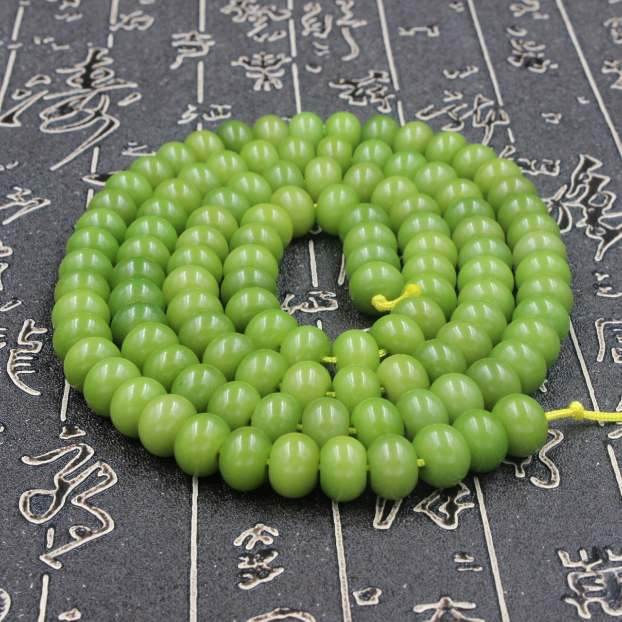 自产自销染色绿菩提根手串108手链长串佛珠算盘珠桶珠苹果圆竹节