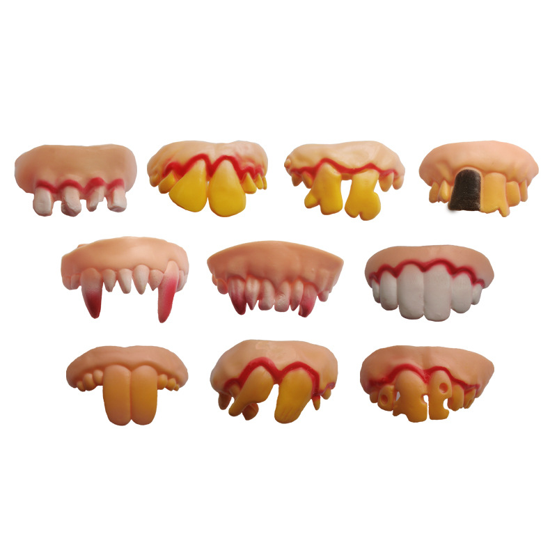 Halloween Dentures Toy Teeth Vampire Teeth Zombie Front Teeth Funny Plastic Soft Tooth Socket