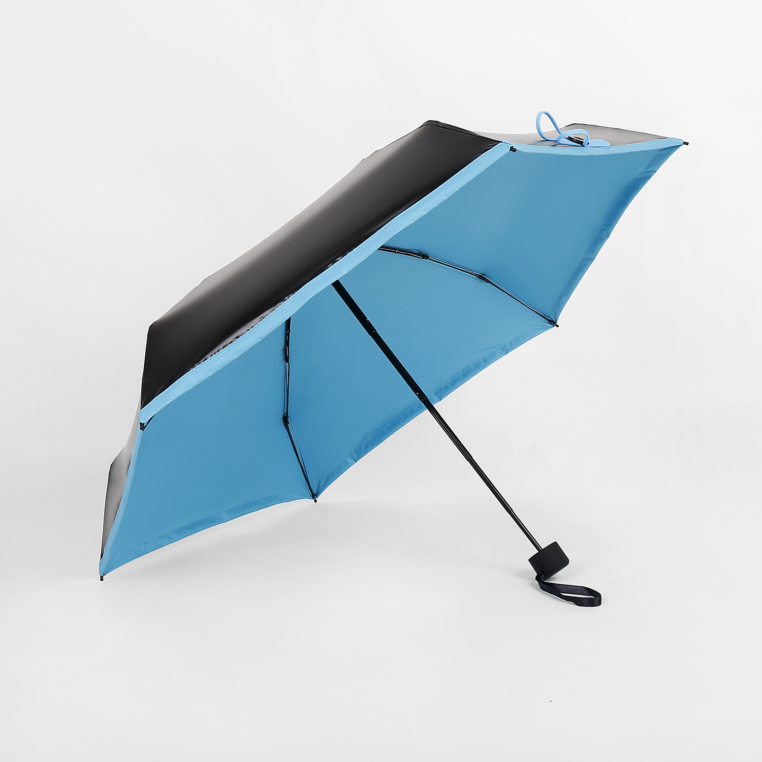 遮阳口袋伞 太阳五折伞 超轻灵巧防晒伞 黑胶折叠小黑伞 雨伞