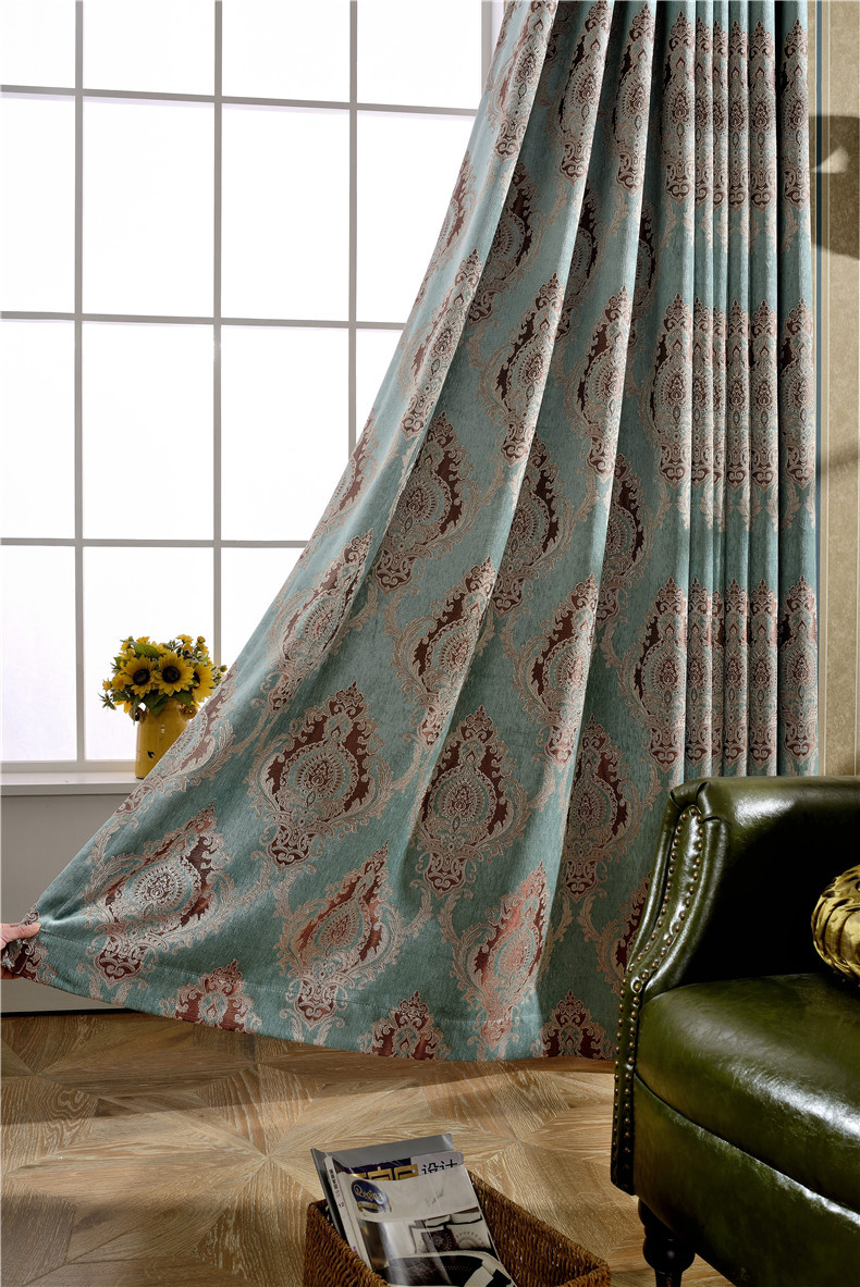 【爆款】优质涤棉高遮光窗帘 客厅卧室书房雪尼尔提花窗帘可定制