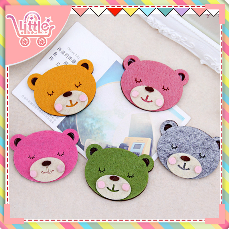 diy发饰头饰品手工制作材料包配件儿童发夹发箍装饰不织布小熊