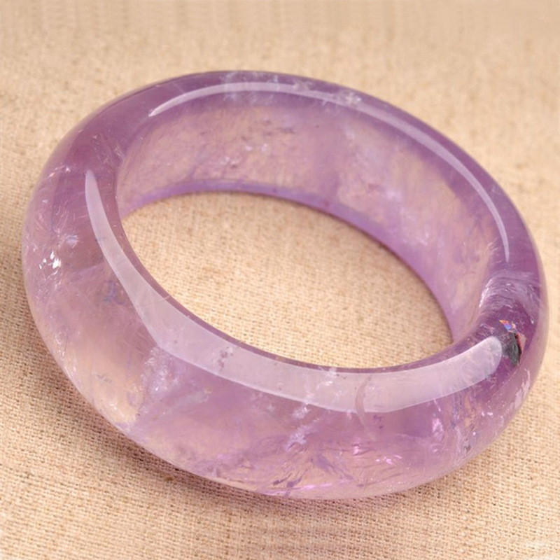专柜正品天然紫水晶手镯乌拉圭紫晶手镯女款饰品生日礼物水晶手镯