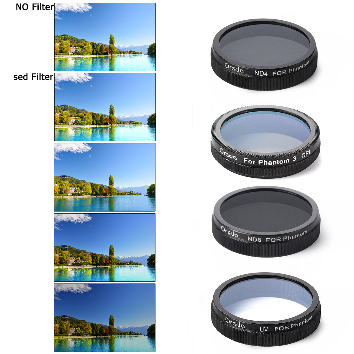 orsda大疆nd4cplnd8uv滤光镜phantom43高级4k减光镜偏振镜