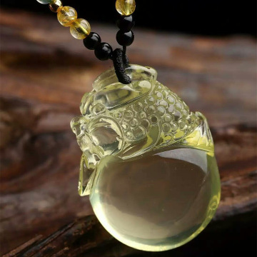 厂家直销  天然黄水晶貔貅吊坠  柠檬黄有求必应貔貅挂件手工雕刻