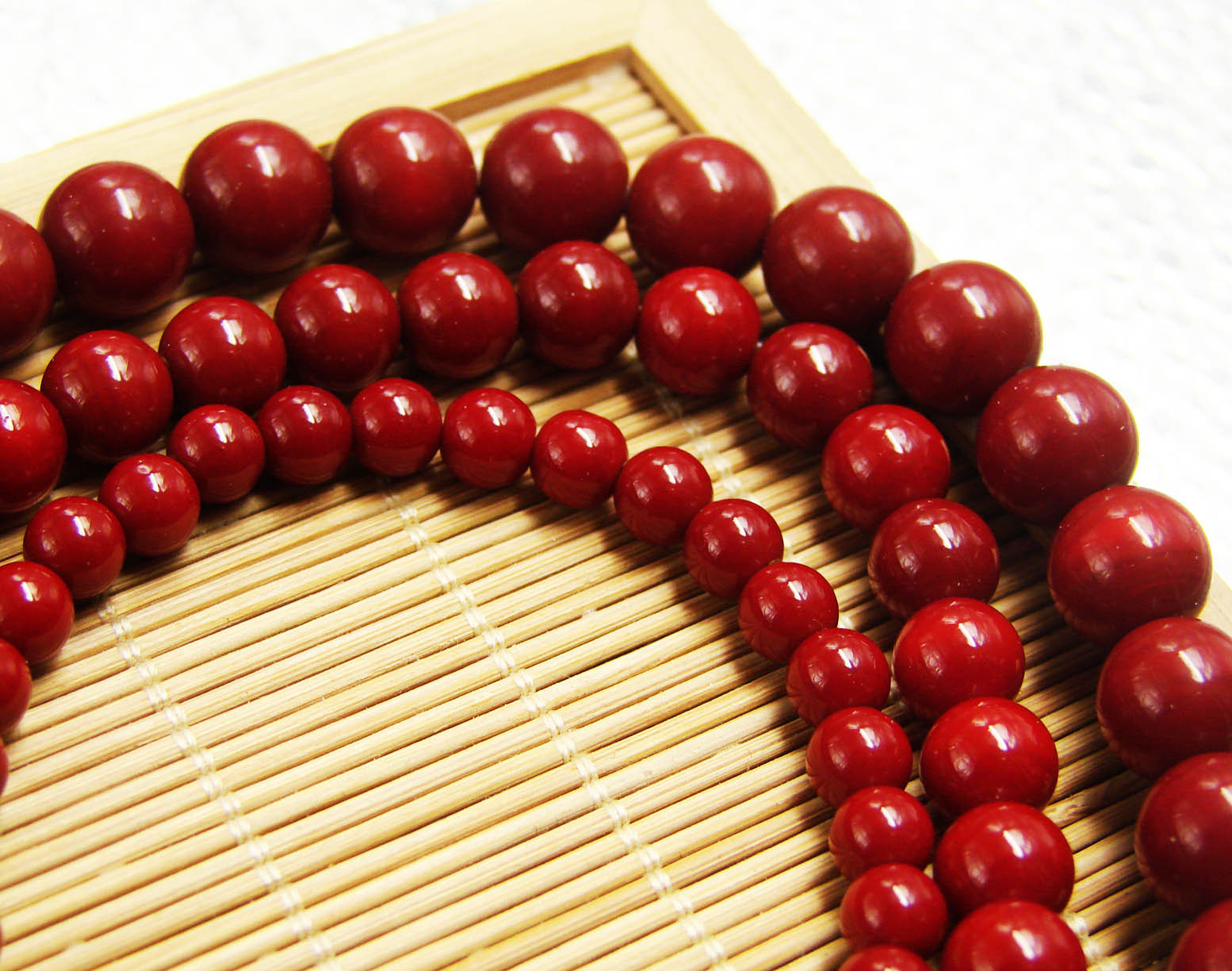 4mm 6mm 8mm 10mm朱砂红实色圆珠 仿珊瑚珠 按条 古风发簪材料