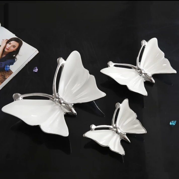 产品信息 名称: 蝴蝶墙贴/果盘 品牌: 恒馨艺  货号: 4961 颜色: 银白