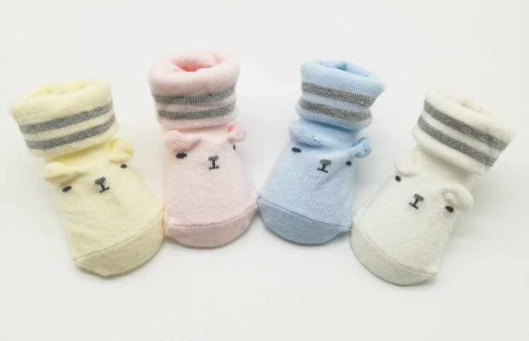 Newborn Babies' Socks Summer Loose Mouth 0-June Baby Socks Combed Cotton Children's Socks Three-Dimensional Dispensing Non-Slip Socks