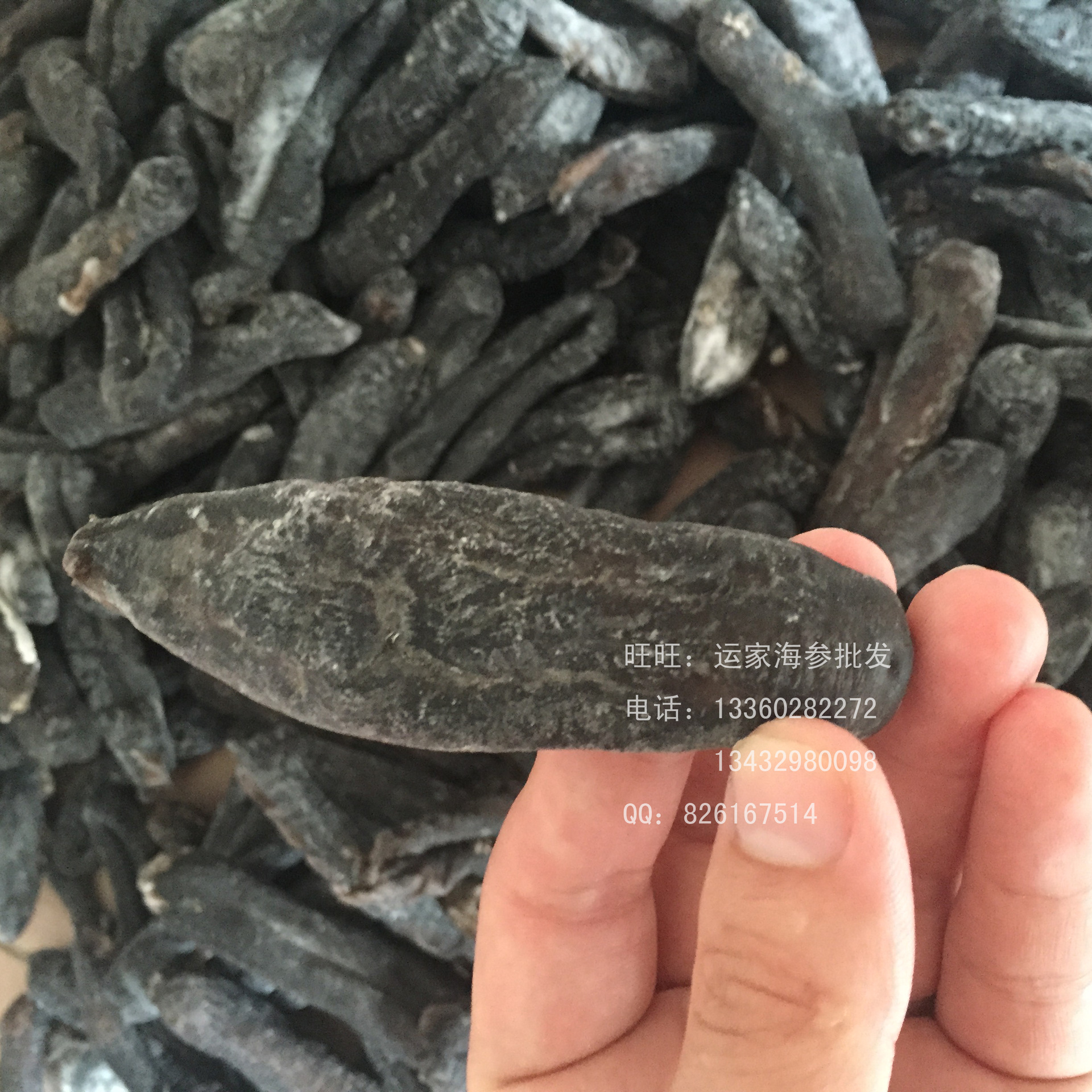 去皮海茄子参批发无泥巴紫黑茄子参肚子干净 8成干海参批发