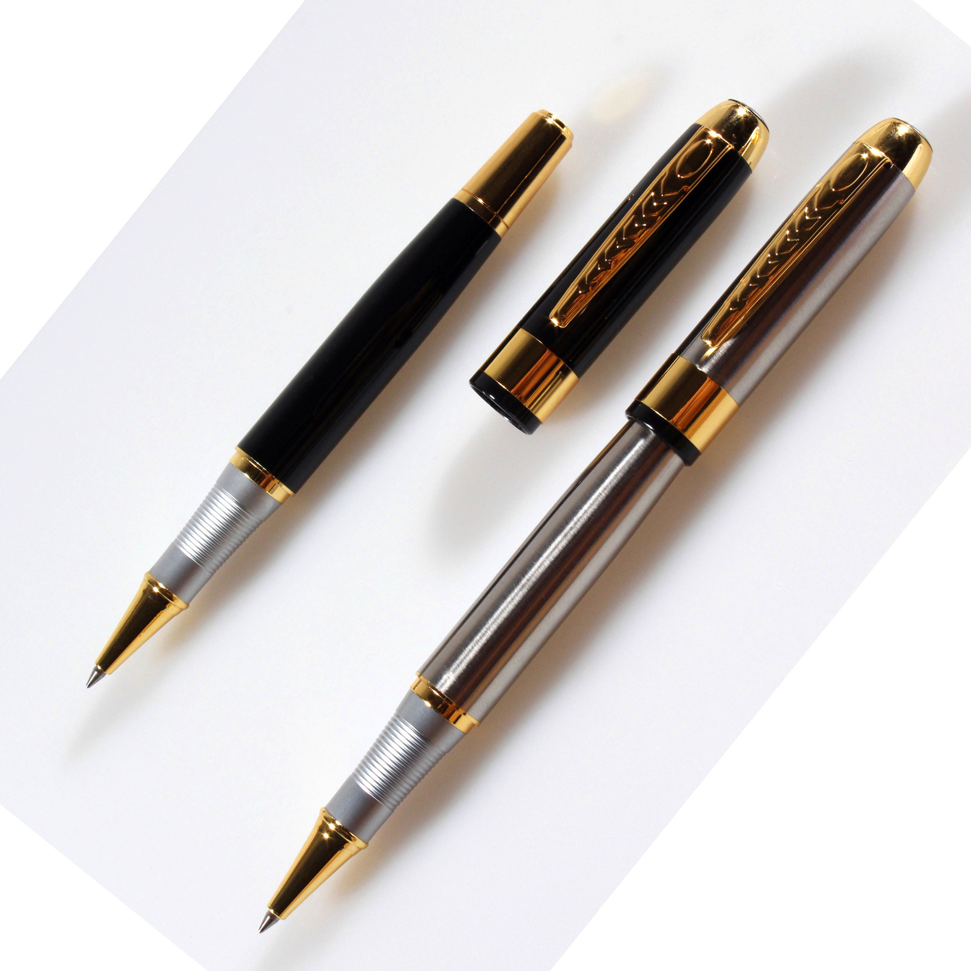 厂家直销套装黑色圆珠笔 批发高档广告礼品笔 创意文具简易金属笔