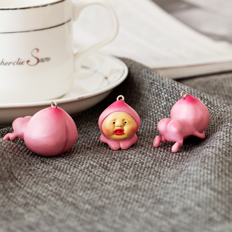 屁桃君 手办公仔 diy微景观摆件 手机挂件批发 4款屁桃君 批发