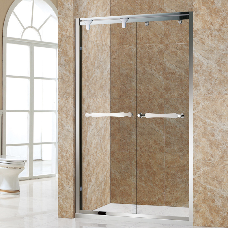 批发定制淋浴房 铝合金 不锈钢双移门酒店浴室 防爆钢化玻璃卫浴