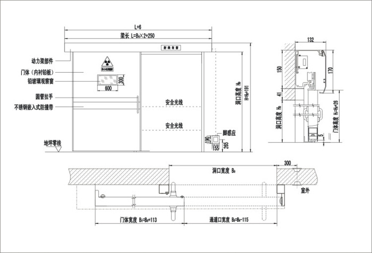 射线防护门 医用气密门 辐射防护门 手术室气密门 屏蔽门不锈钢