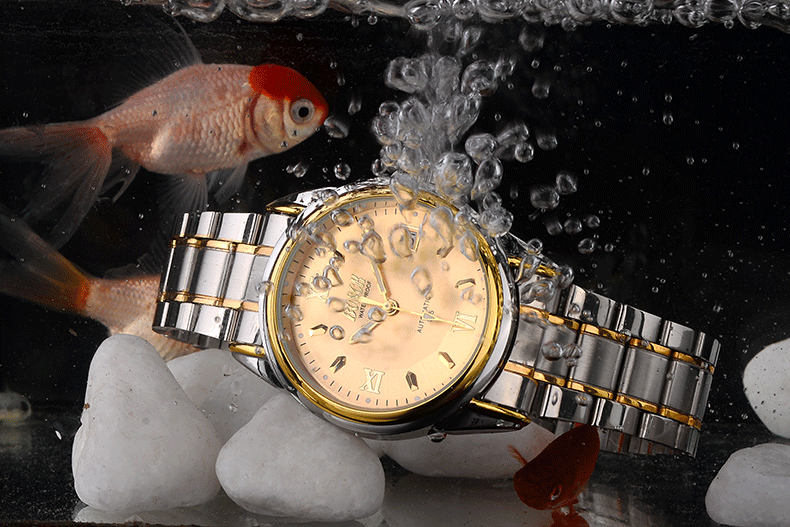 机械表 防水夜光机械表 男 男士商务镂空钢带表大气