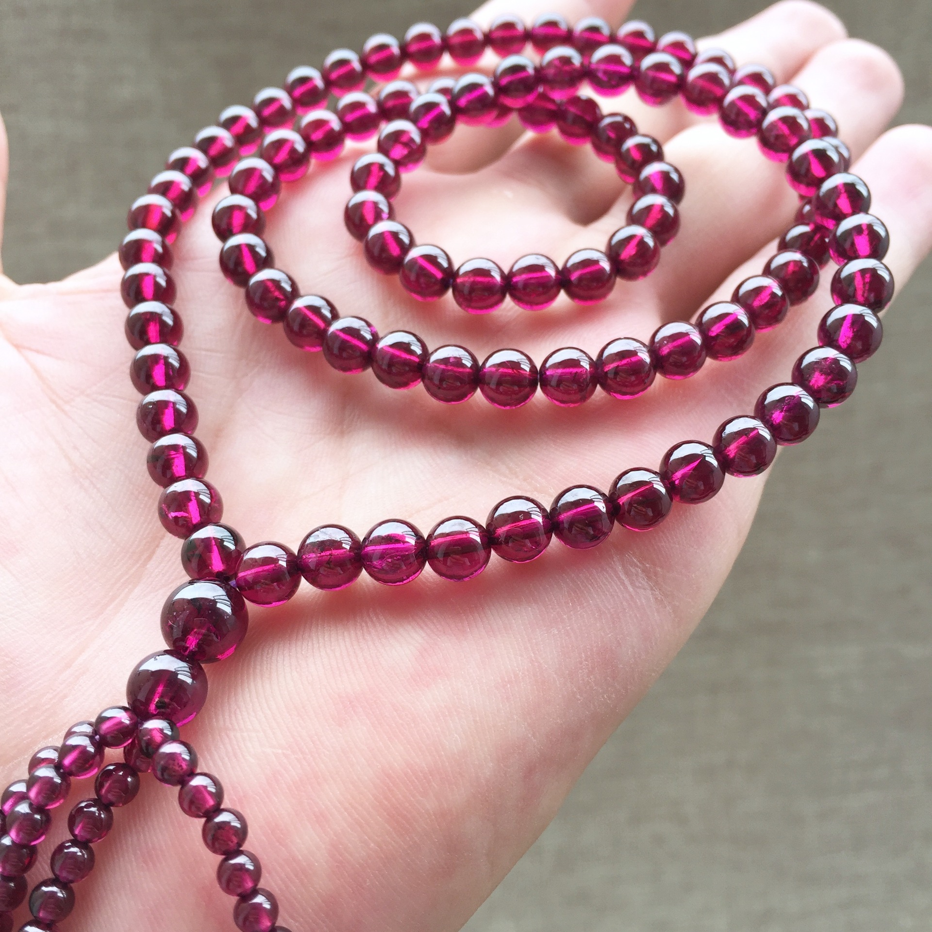 紫牙乌石榴石手串佛珠 手链多圈宗教 天然6a紫牙乌 巴西紫