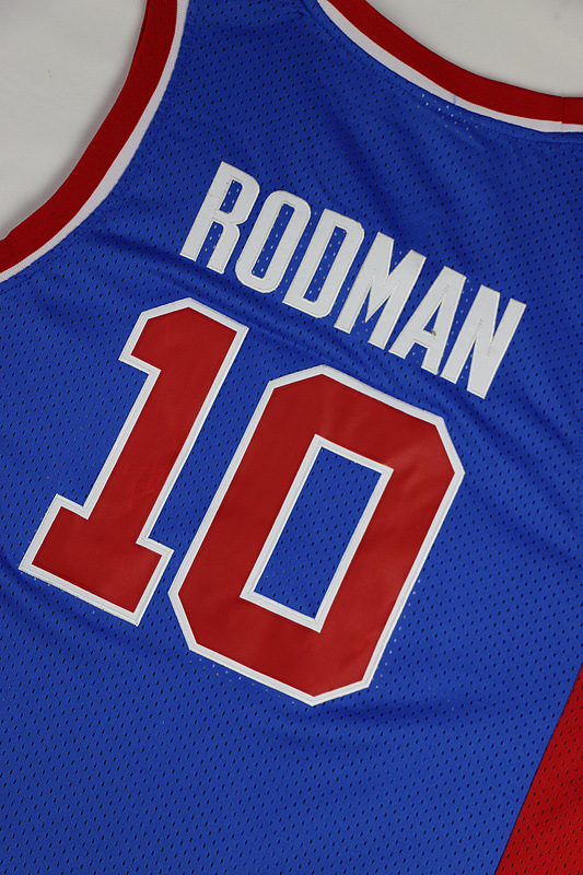 nba篮球球衣 活塞队 罗德曼10号 复古刺绣球衣 nba罗德曼篮球服