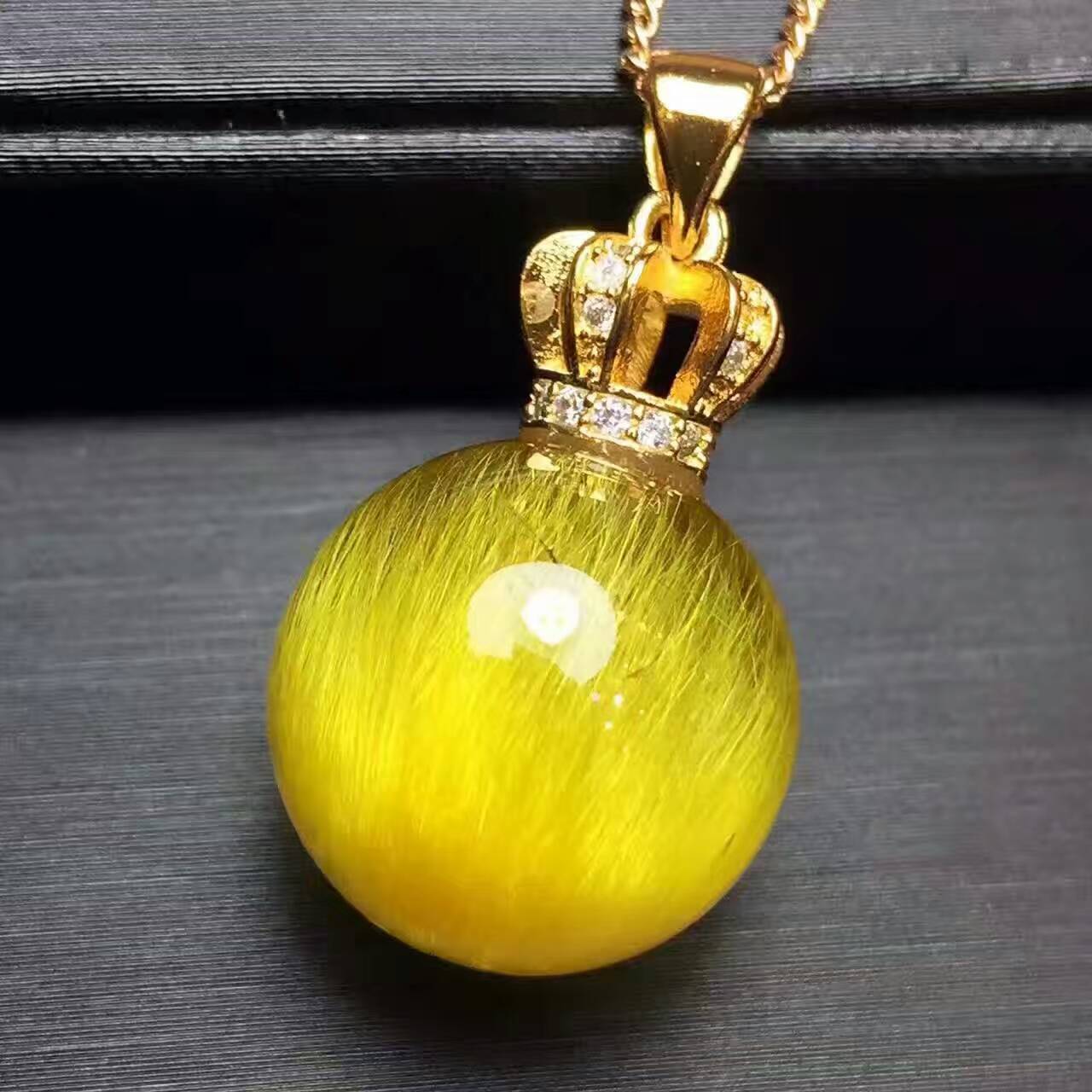 天然金发晶转运珠吊坠3款4.6和6.7及11克招财辟邪