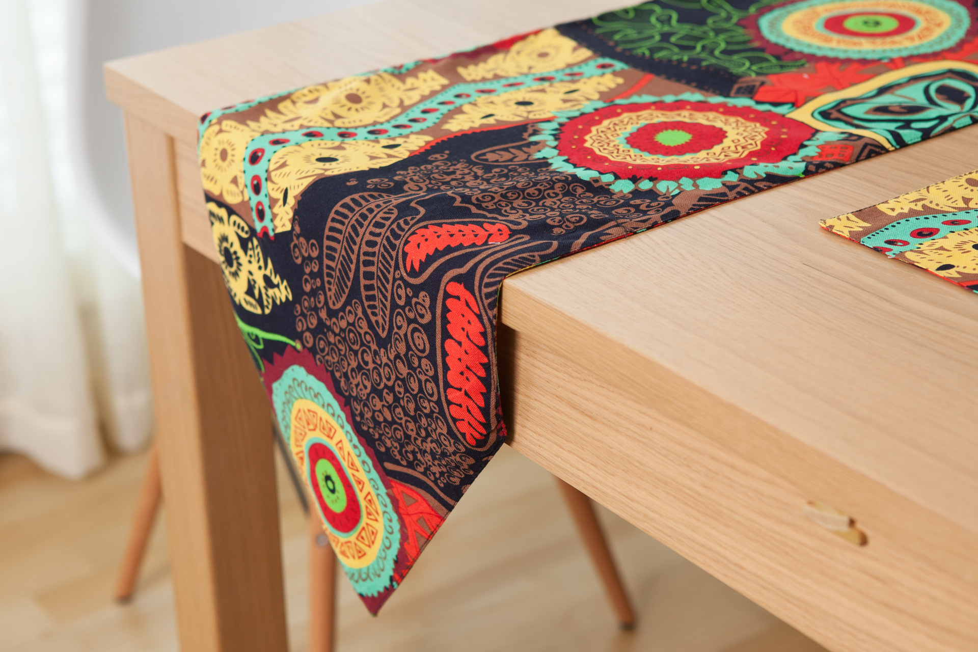 东南亚民族风桌旗棉麻布艺双层中式复古异域茶几布桌布床旗