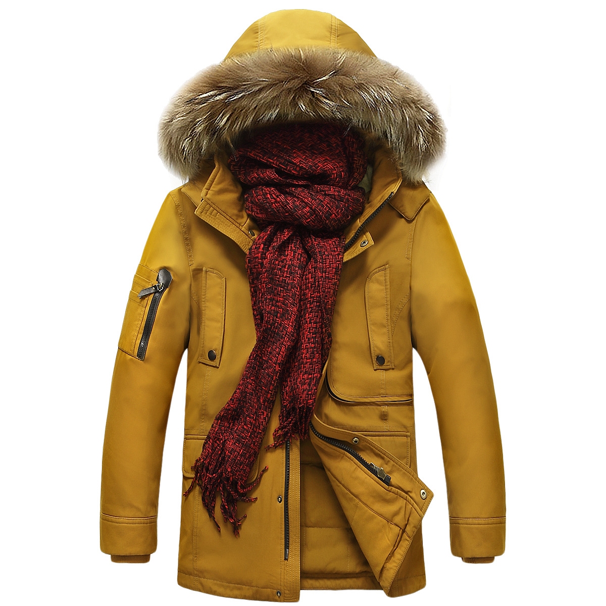 158318#战地吉普男士棉衣加厚保暖连帽韩版大码户外休闲男式棉袄