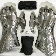 现货金属工艺品 铁质哥特盔甲手套 亮面不锈钢铁艺手套
