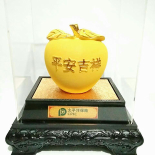 厂家新款绒沙金工艺品 创意会销商务礼品 平安夜赠品 金苹果摆件
