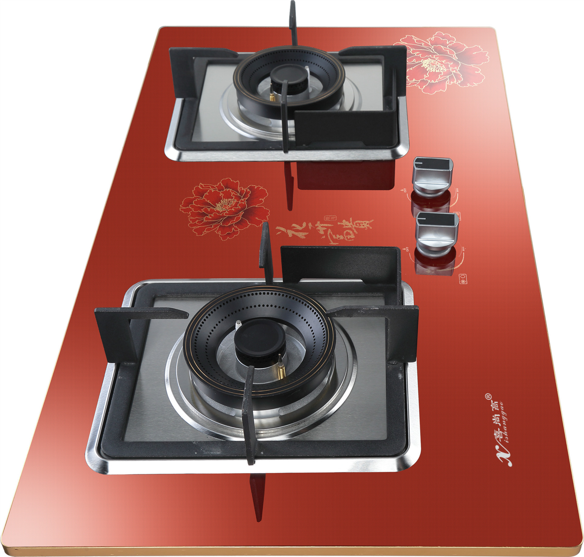 家用燃气灶台嵌两用炉具红色或黑色煤气灶钢