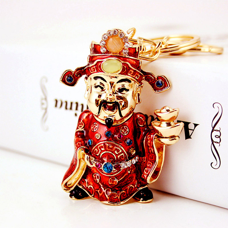 酷熙饰品财神爷钥匙扣钥匙链金属挂件915