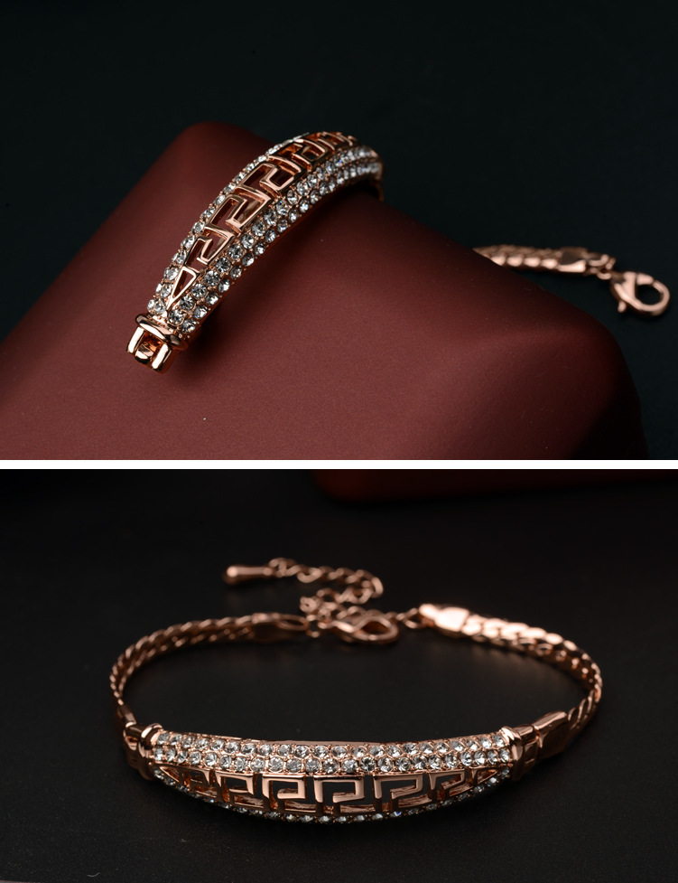 新款镶钻复古手链女欧美潮流配饰 时尚明星单品手镯 370104