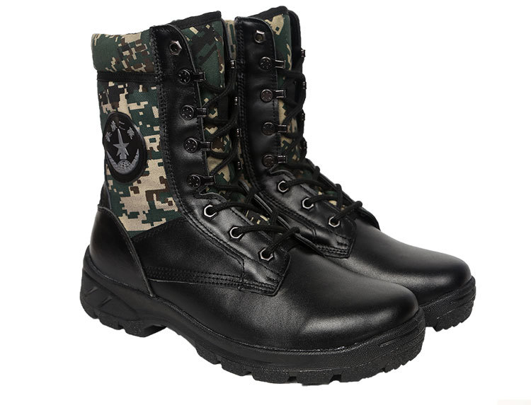 正品二炮作战靴新款火箭军鞋真皮男鞋迷彩特种兵战术靴劳保工作鞋