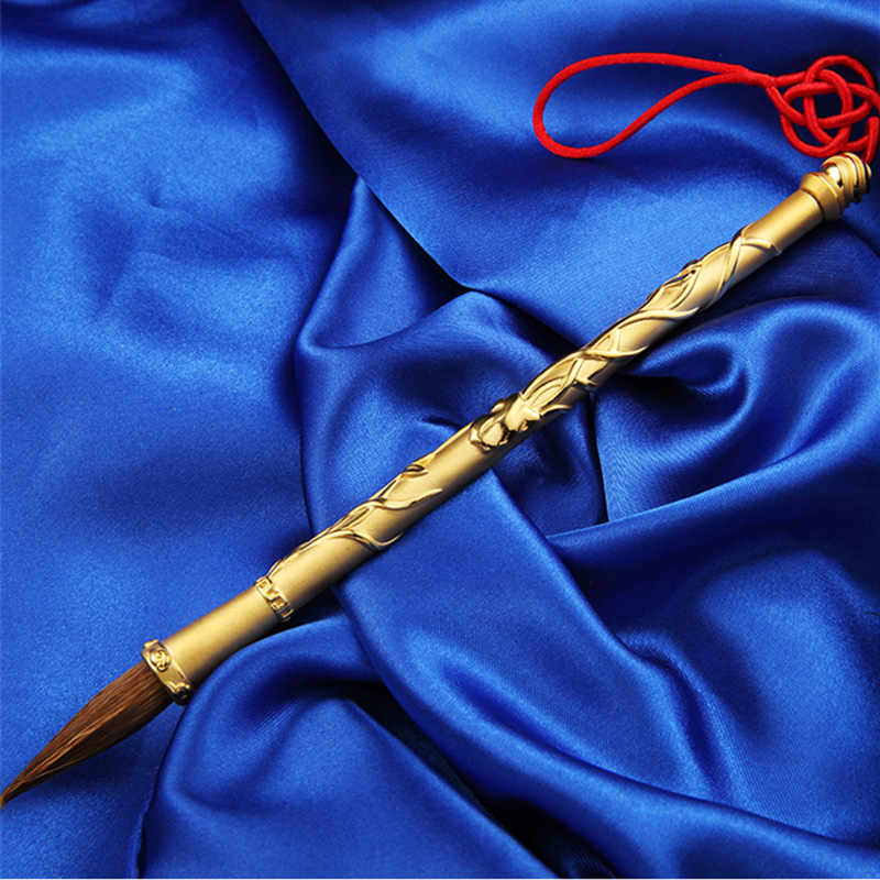 厂家定制定做黄金毛笔18k金3d硬金24k金毛笔个性定制黄金毛笔