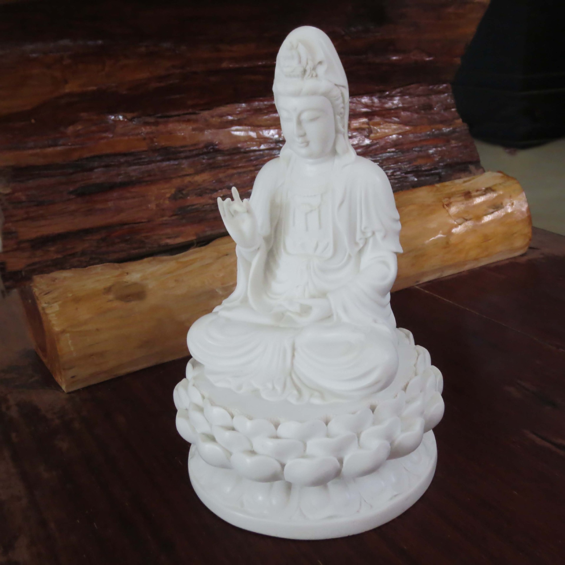 厂家批发汉白玉石雕坐莲观音菩萨佛像佛具观音菩萨佛像工艺品摆件