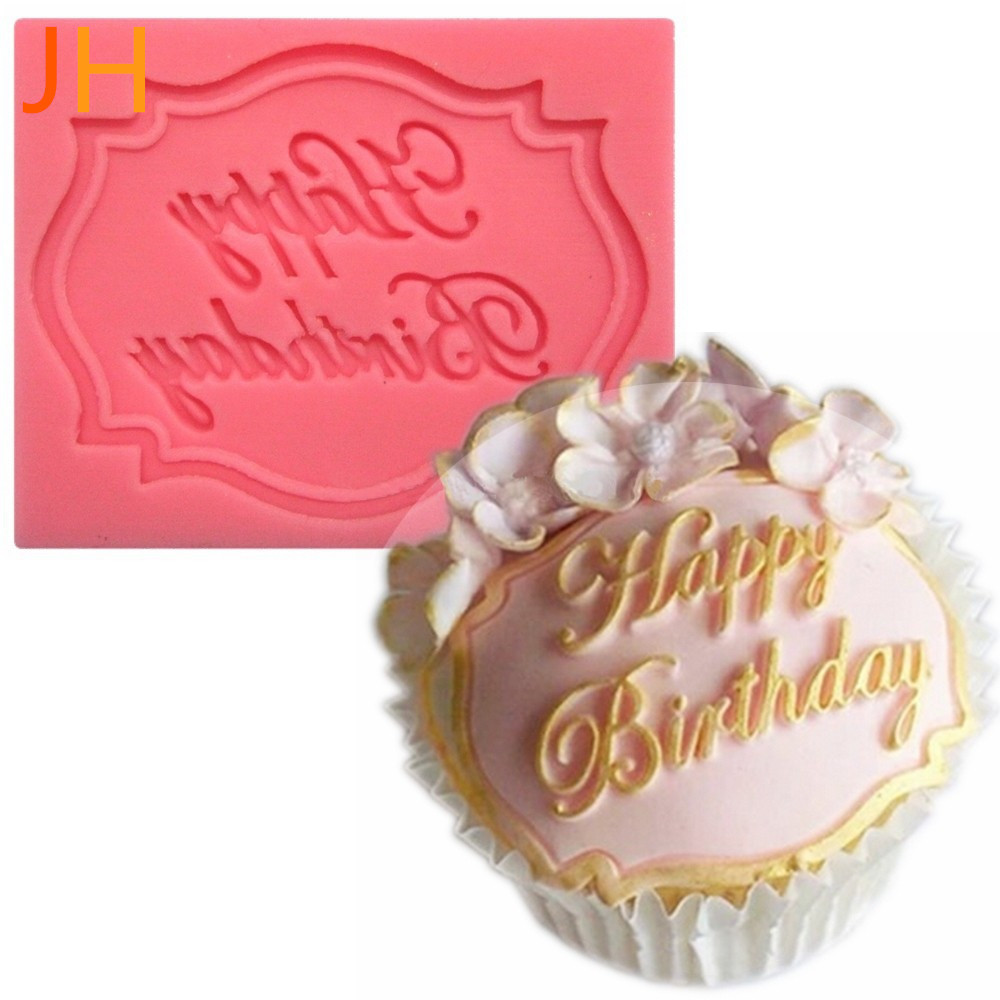 happy birthday 生日快乐 硅胶翻糖蛋糕装饰模.