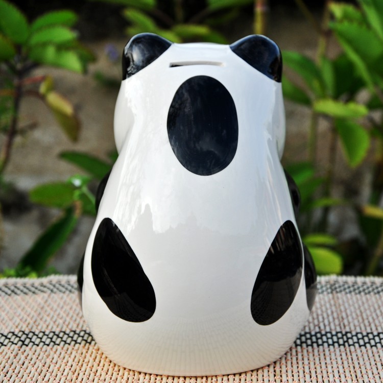 创意动物陶瓷熊猫宝宝储蓄罐手工彩绘卡通存钱罐摆件礼品厂家直销