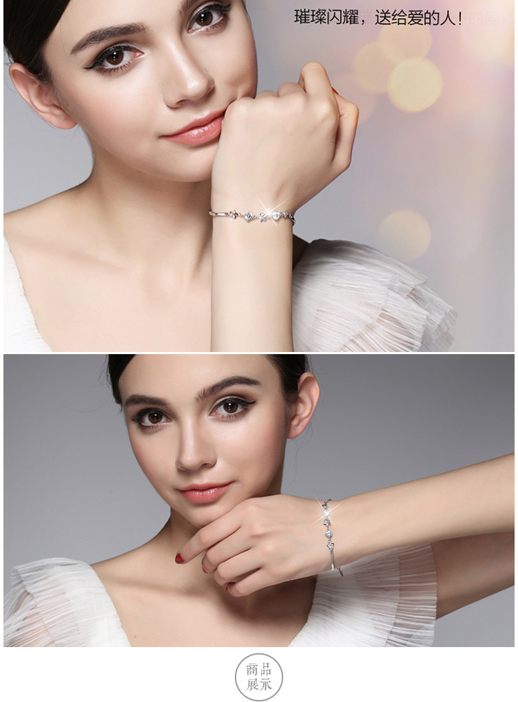 925纯银手链 猴年新款日韩版大风车锆石银饰新款