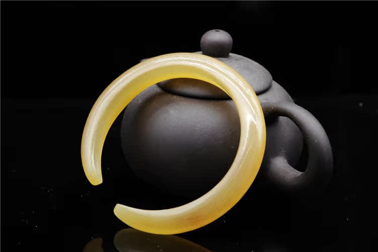 保真 天然羚羊角 开口手镯 厂家批发极润 带血丝羊角镯子