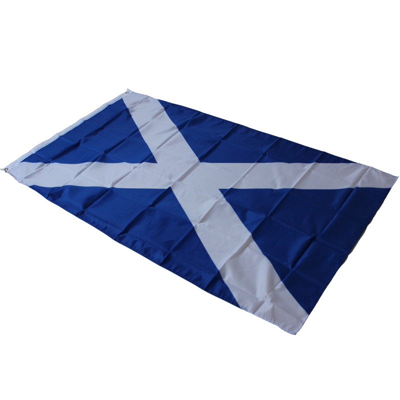 现货批发90*150cm 3*5ft 苏格兰国旗 scotland flag 打孔
