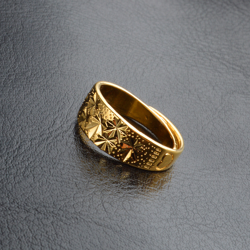 18k真金满天星开口戒指 女款 黄铜镀真金流行气质大气手饰批发