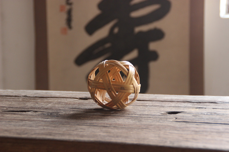 手工编织小竹球 竹编家居摆件 竹编摄影道具 竹宠物玩具