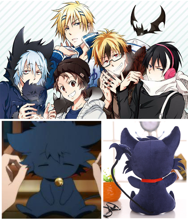 现货吸血鬼仆人城田真昼小黑猫cos公仔 小猫咪毛绒玩具布娃娃玩偶