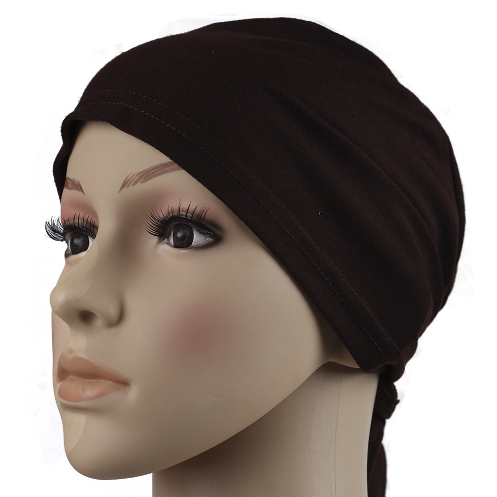 2017新款太思米亚穆斯林打底小帽头巾回族素色后系带棉涤多色可选